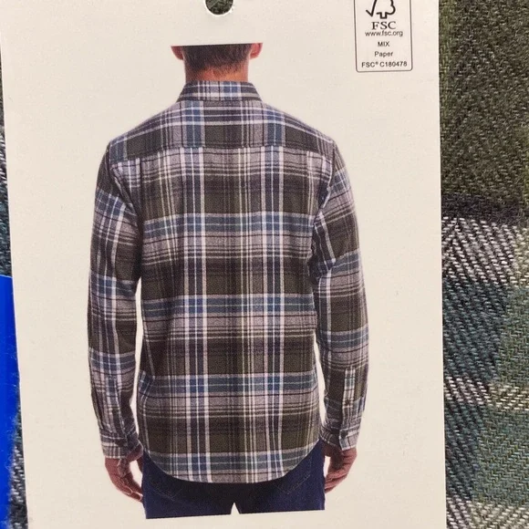 Weatherproof Olive and Charcoal Plaid Shirt - Picture 4 of 5